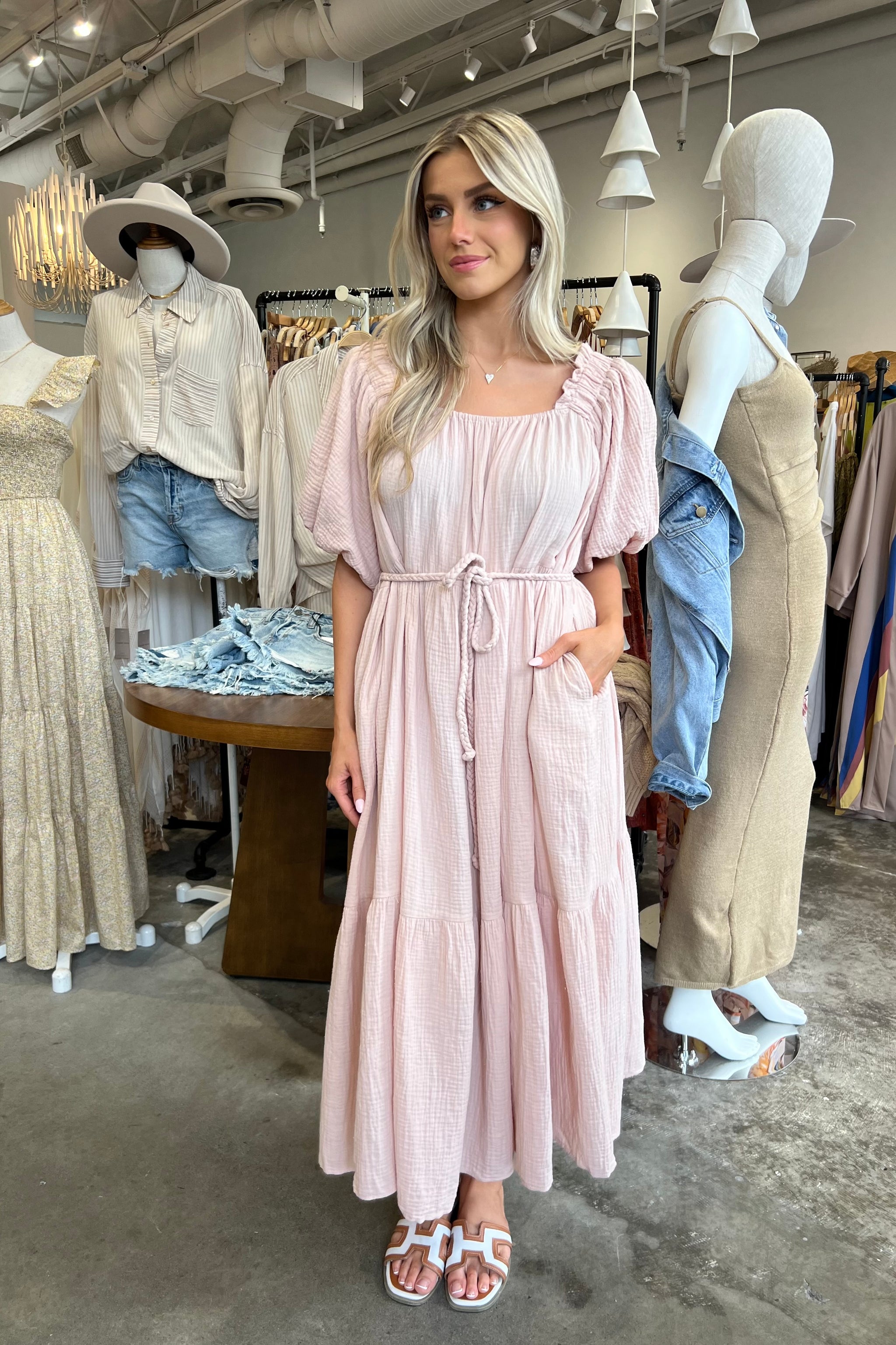 SUN VALLEY MAUVE GAUZE DRESS – Violet Muse Boutique