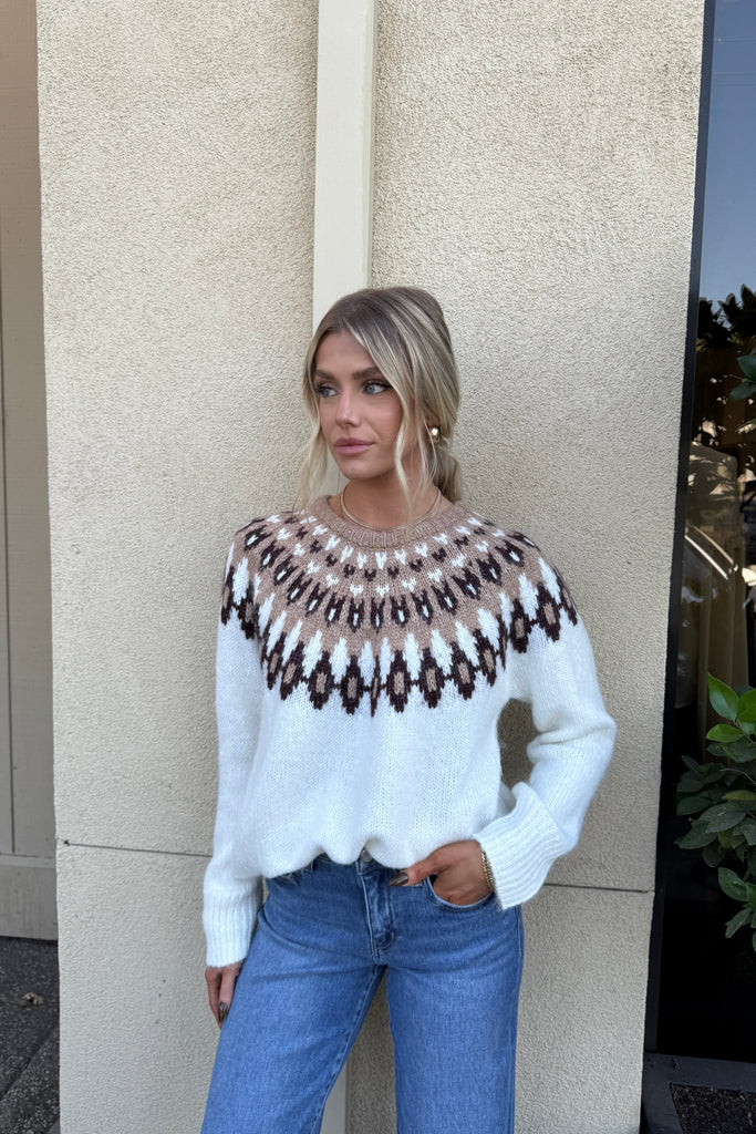ALDELRAY ISLE PRINT SWEATER - Violet Muse Boutique