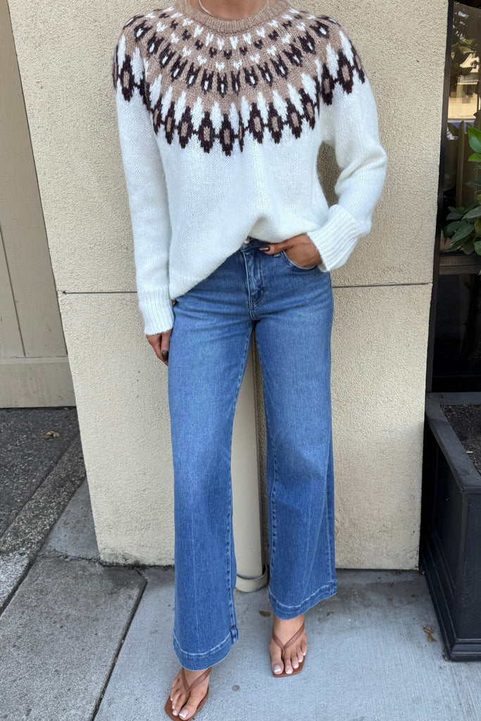 ALDELRAY ISLE PRINT SWEATER - Violet Muse Boutique