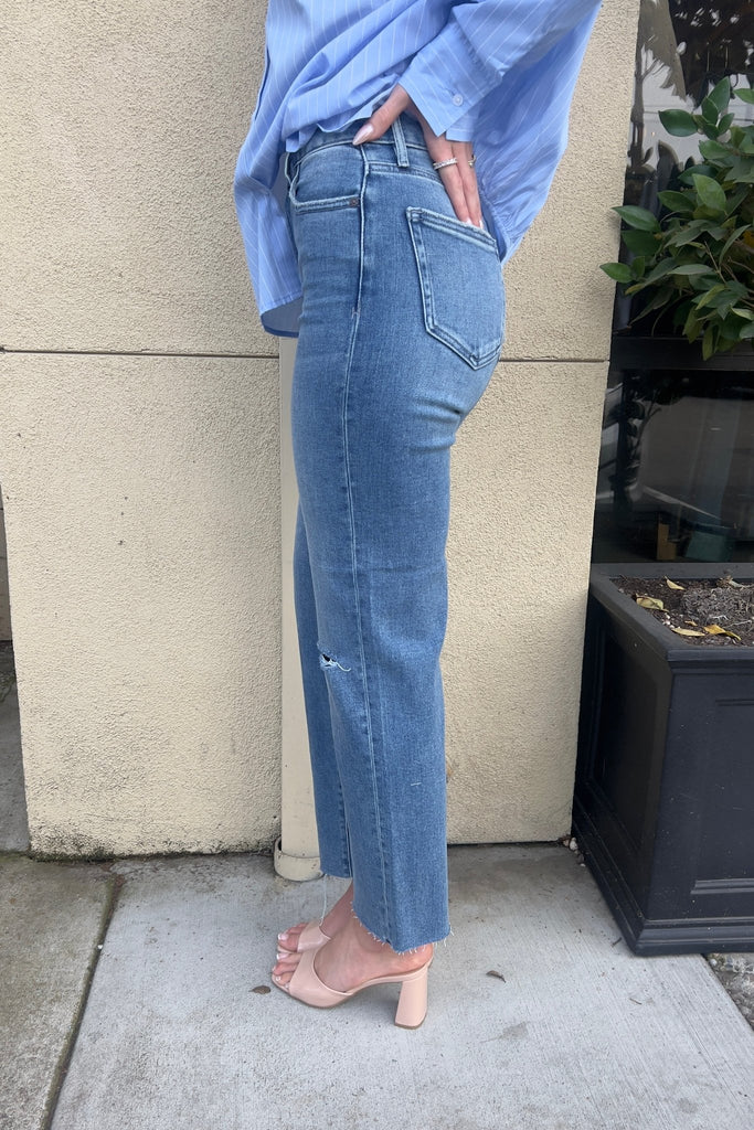 ANCHOR HIGH RISE DENIM JEANS - Violet Muse Boutique