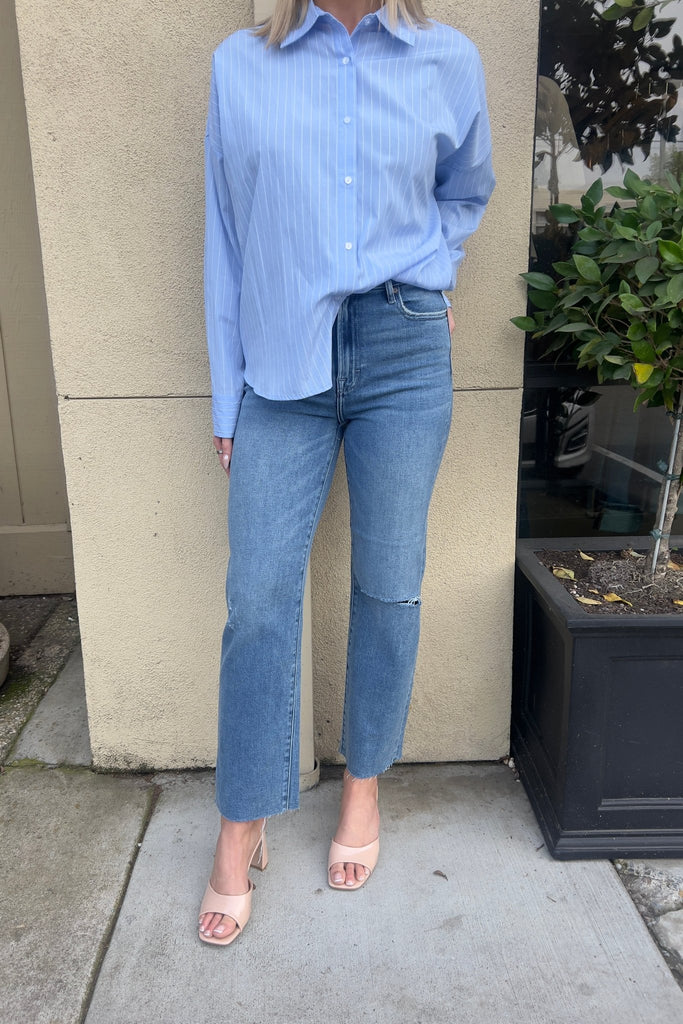 ANCHOR HIGH RISE DENIM JEANS - Violet Muse Boutique