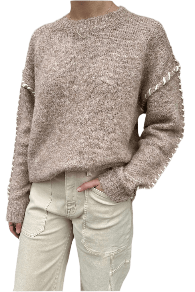ARBURY STICH DETAIL SWEATER - Violet Muse Boutique
