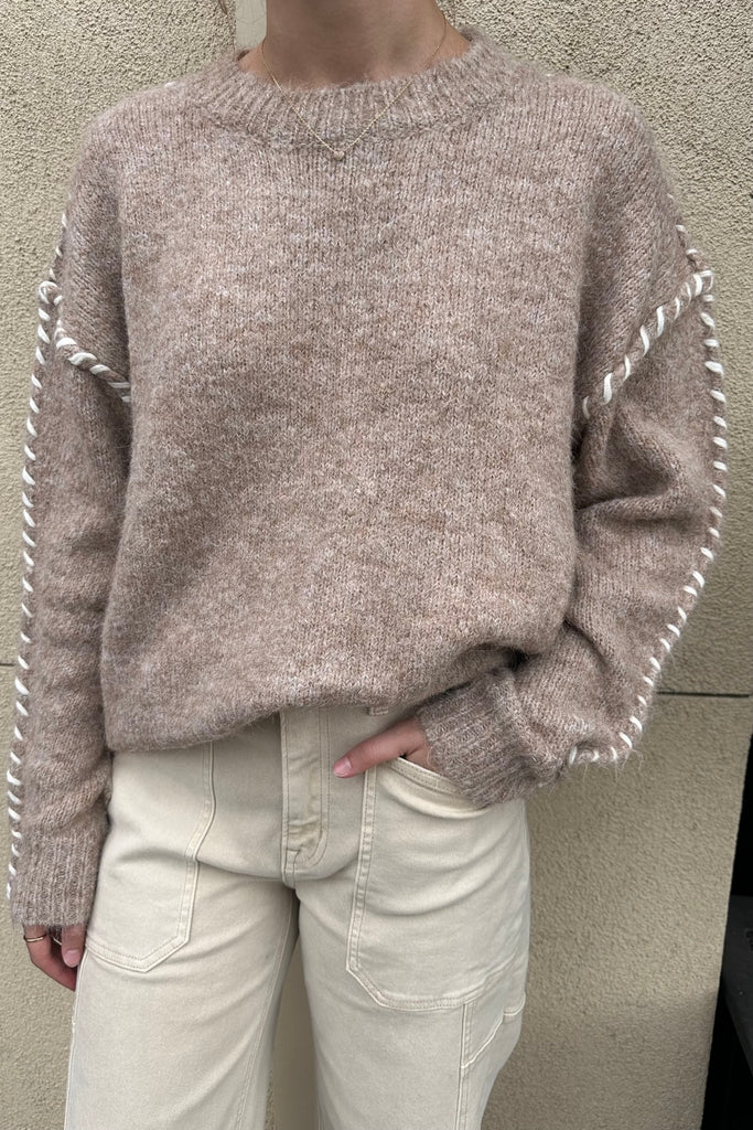 ARBURY STICH DETAIL SWEATER - Violet Muse Boutique