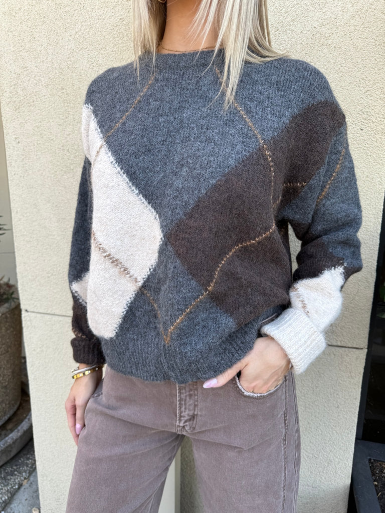 ARGYLE REVIVAL SWEATER - Violet Muse Boutique