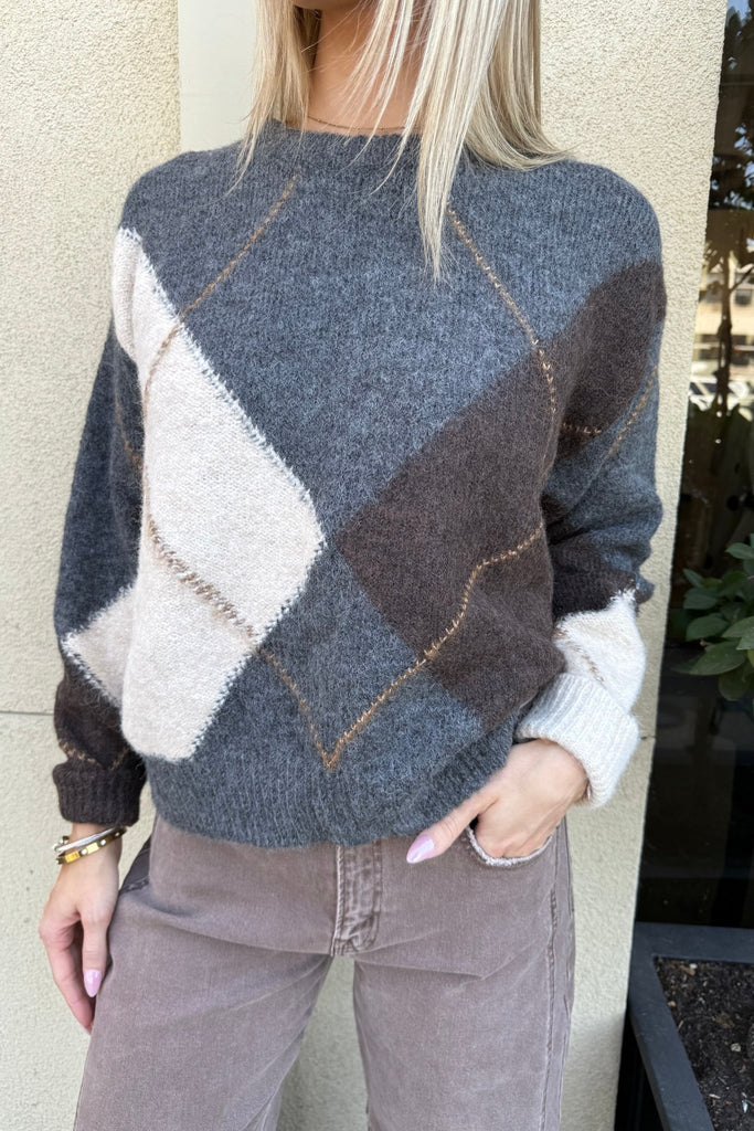 ARGYLE REVIVAL SWEATER - Violet Muse Boutique