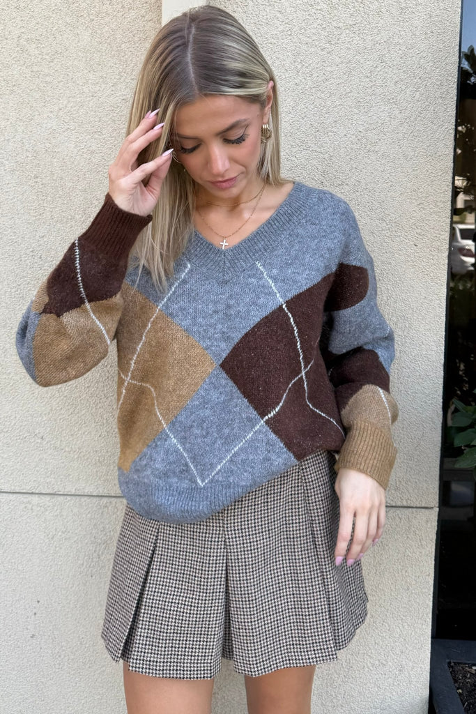 BIRCH ROW V NECK SWEATER - Violet Muse Boutique
