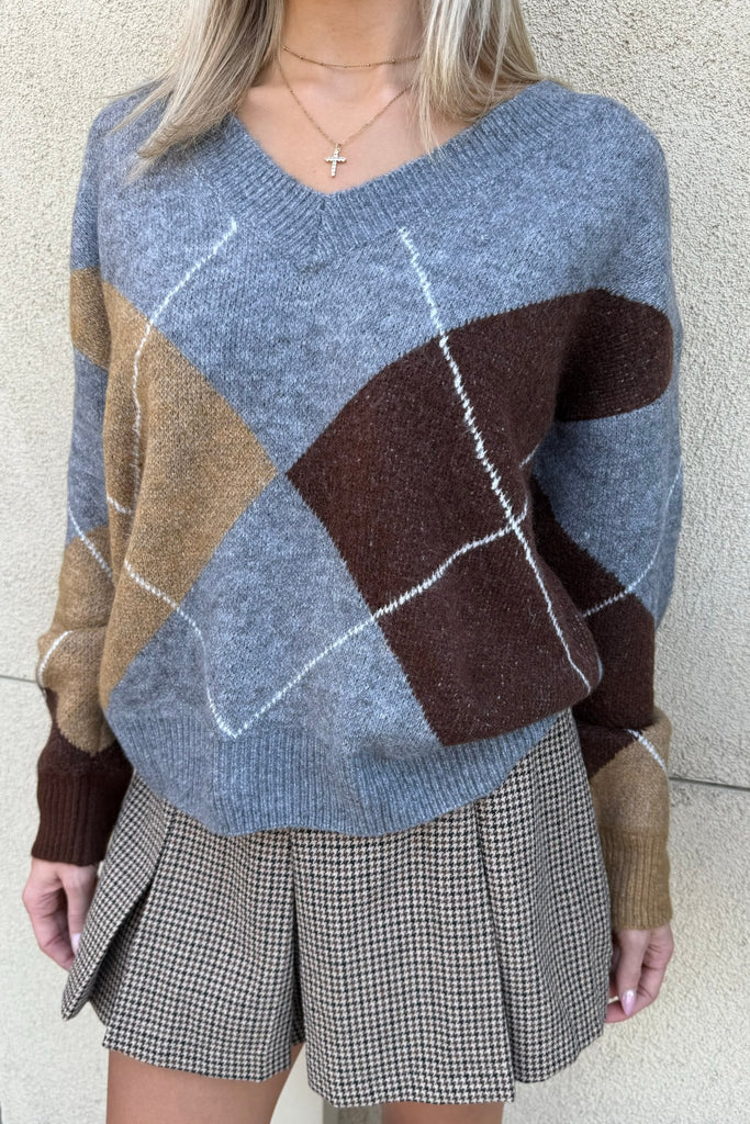 BIRCH ROW V NECK SWEATER - Violet Muse Boutique