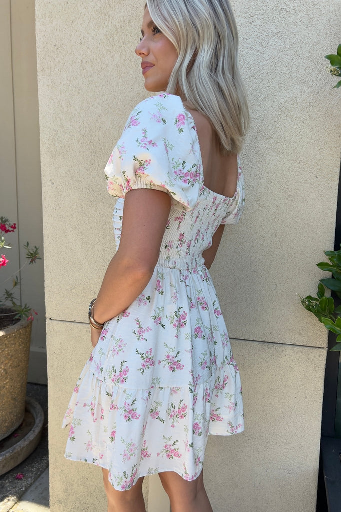 BLUSH HORIZON FLORAL DRESS - Violet Muse Boutique