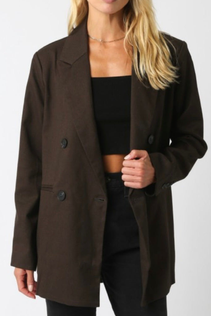 BOIS NOIR RELAXED FIT BLAZER - Violet Muse Boutique