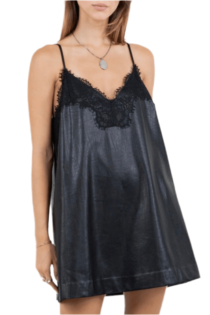 BRAYE LACE & LEATHER DRESS - Violet Muse Boutique