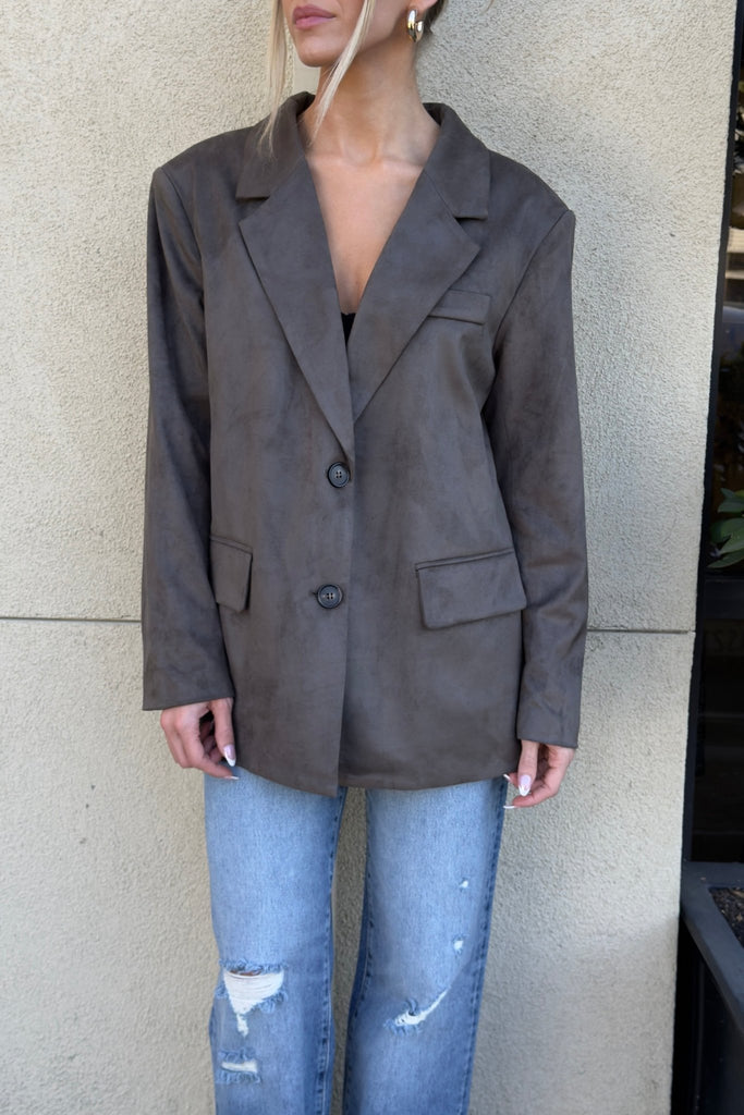 BRAYLIN SUEDE BLAZER - Violet Muse Boutique