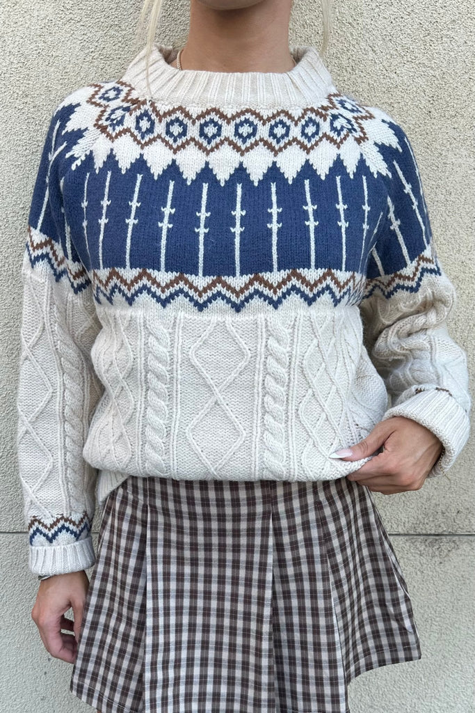 BRISTON CABLEKNIT SWEATER - Violet Muse Boutique