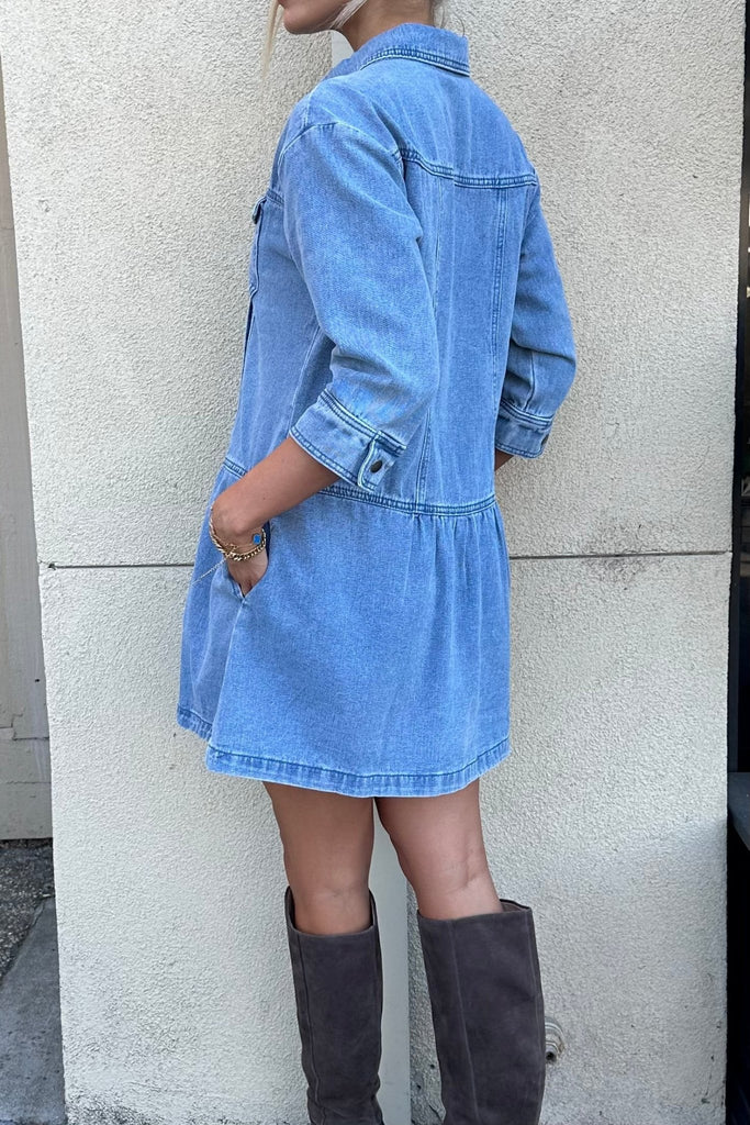 BRIXTON DENIM DRESS - Violet Muse Boutique