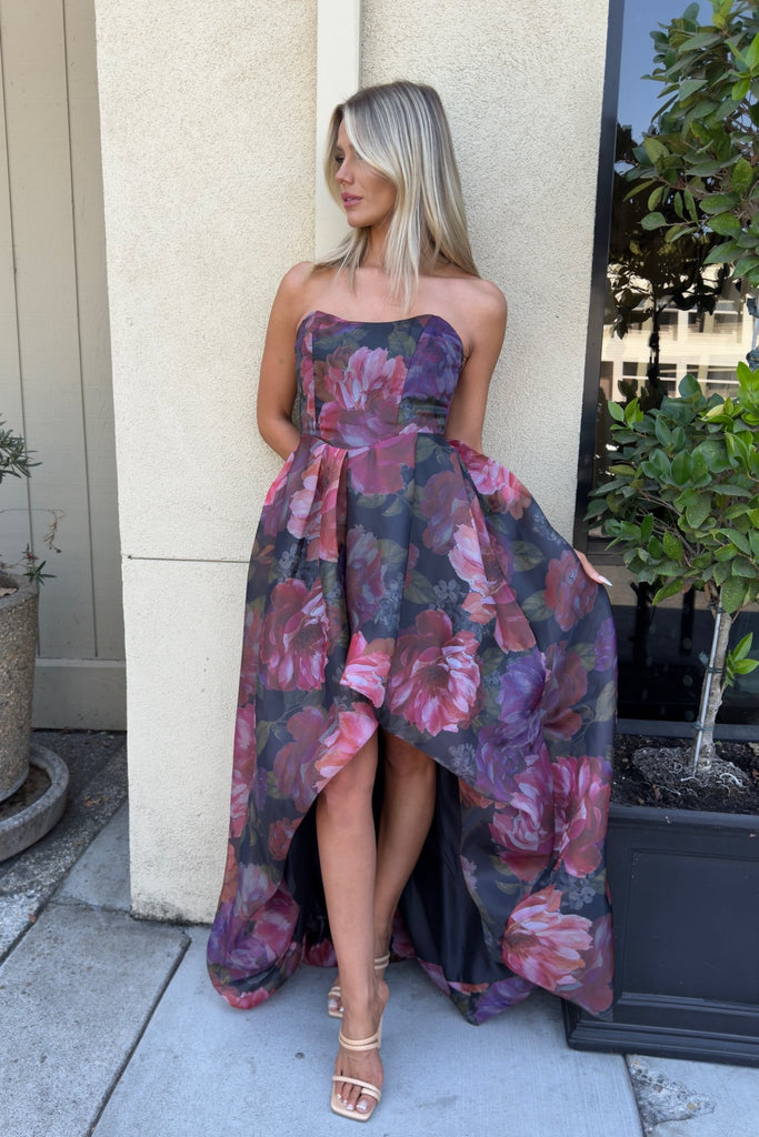 CIEL ROUGE STRAPLESS DRESS - Violet Muse Boutique