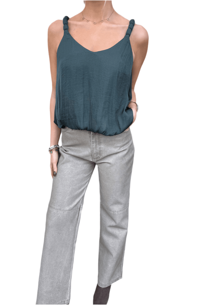 CLARINE GREEN TOP - Violet Muse Boutique
