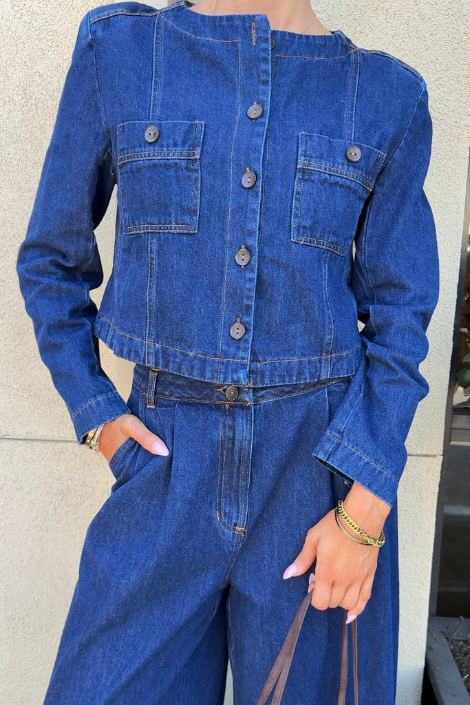 CLEO DENIM JACKET - Violet Muse Boutique