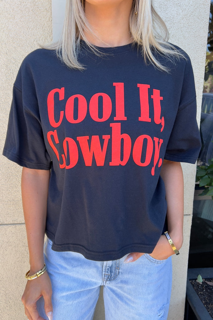 COOL IT COWBOY GRAPHIC TSHIRT - Violet Muse Boutique