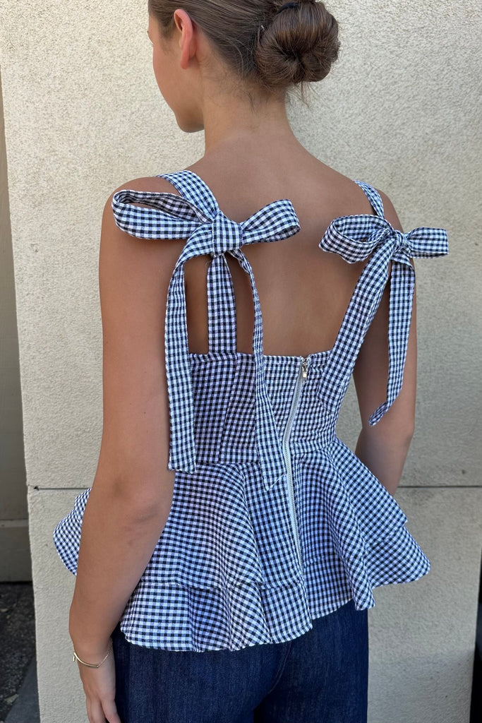 CORA GINGHAM PRINT TOP - Violet Muse Boutique
