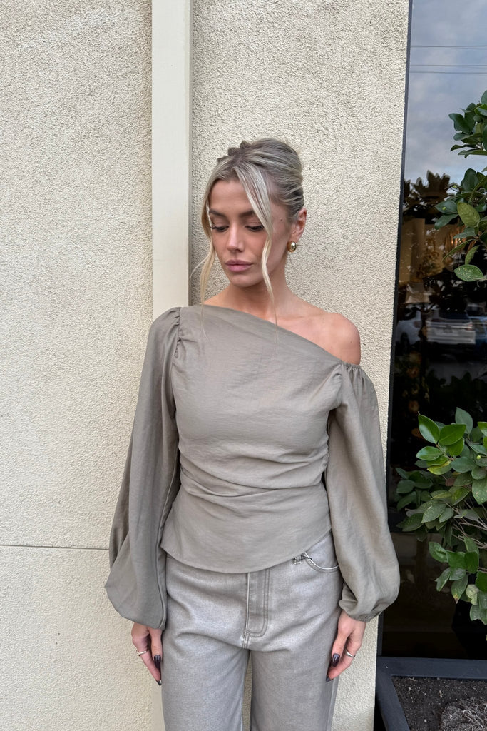 DESERT EASE ONE SHOULDER TOP - Violet Muse Boutique