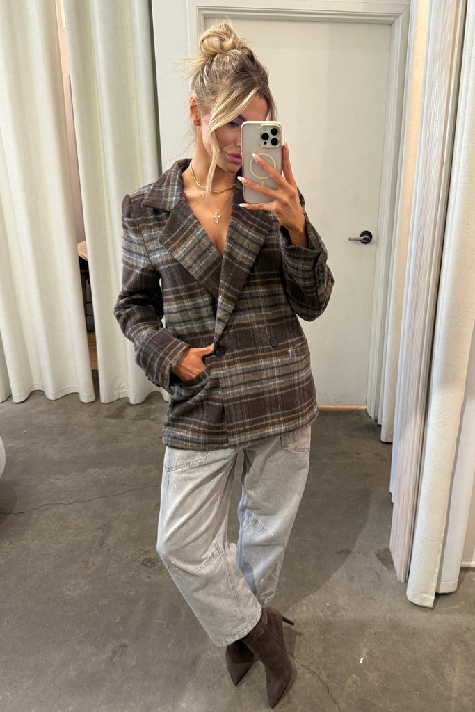 DEVONSHIRE PLAID COAT - Violet Muse Boutique
