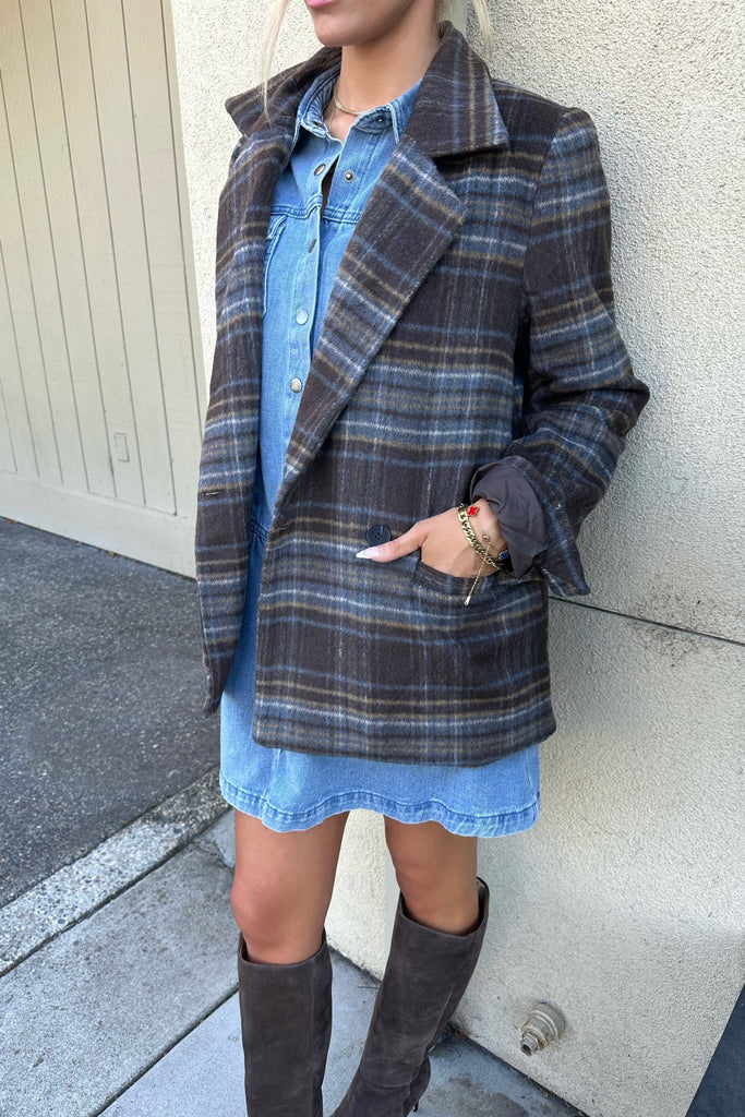 DEVONSHIRE PLAID COAT - Violet Muse Boutique