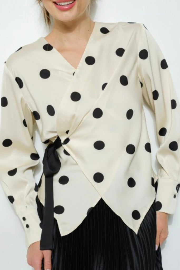 DOT ABOUT YOU WRAP TOP - Violet Muse Boutique