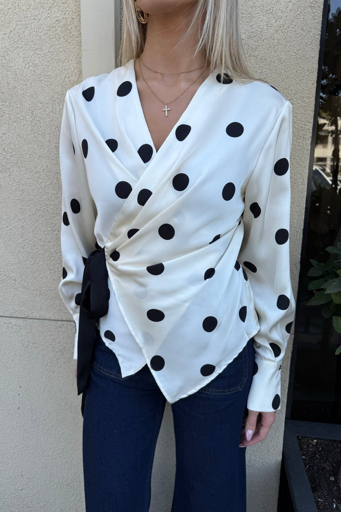 DOT ABOUT YOU WRAP TOP - Violet Muse Boutique