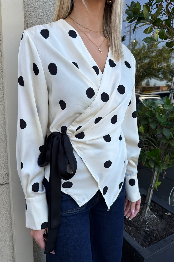 DOT ABOUT YOU WRAP TOP - Violet Muse Boutique