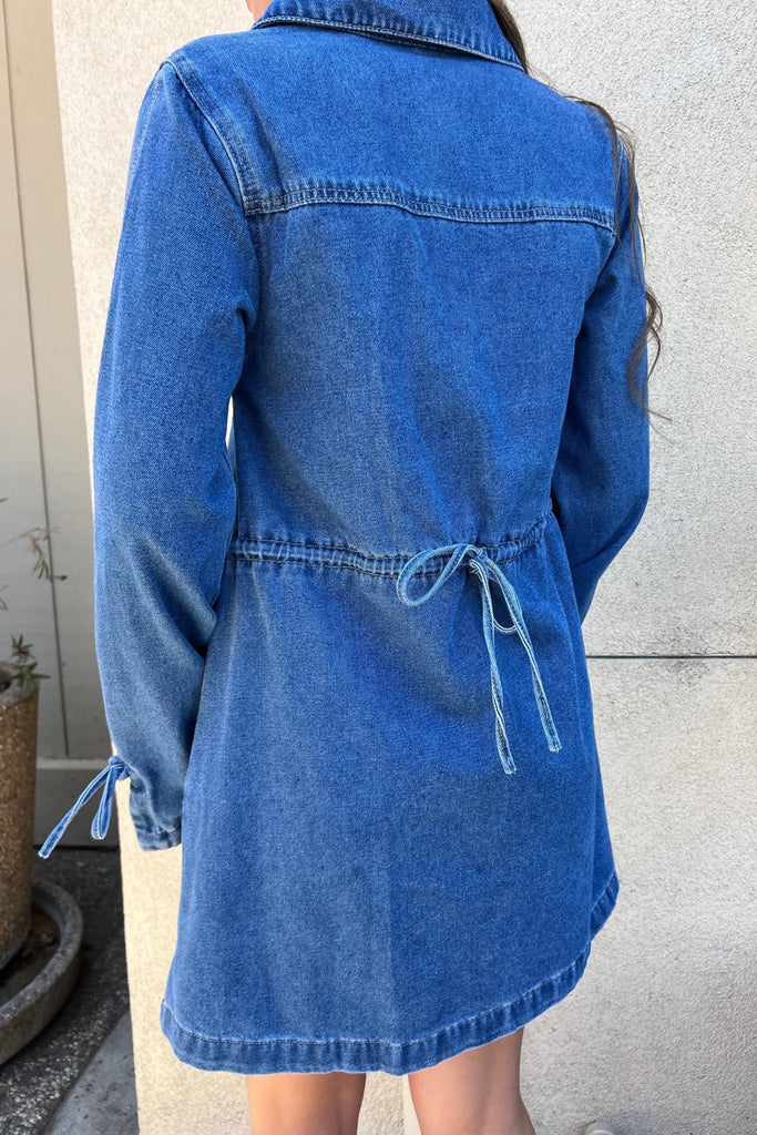 DRIFTON DENIM DRESS - Violet Muse Boutique
