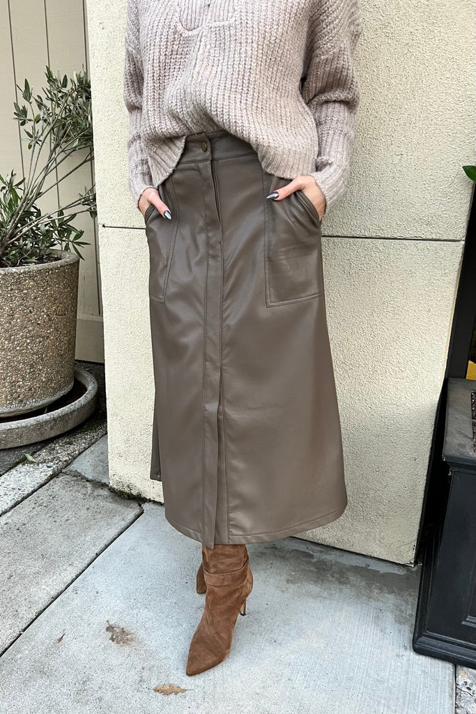 ELORA VEGAN LEATHER SKIRT - Violet Muse Boutique