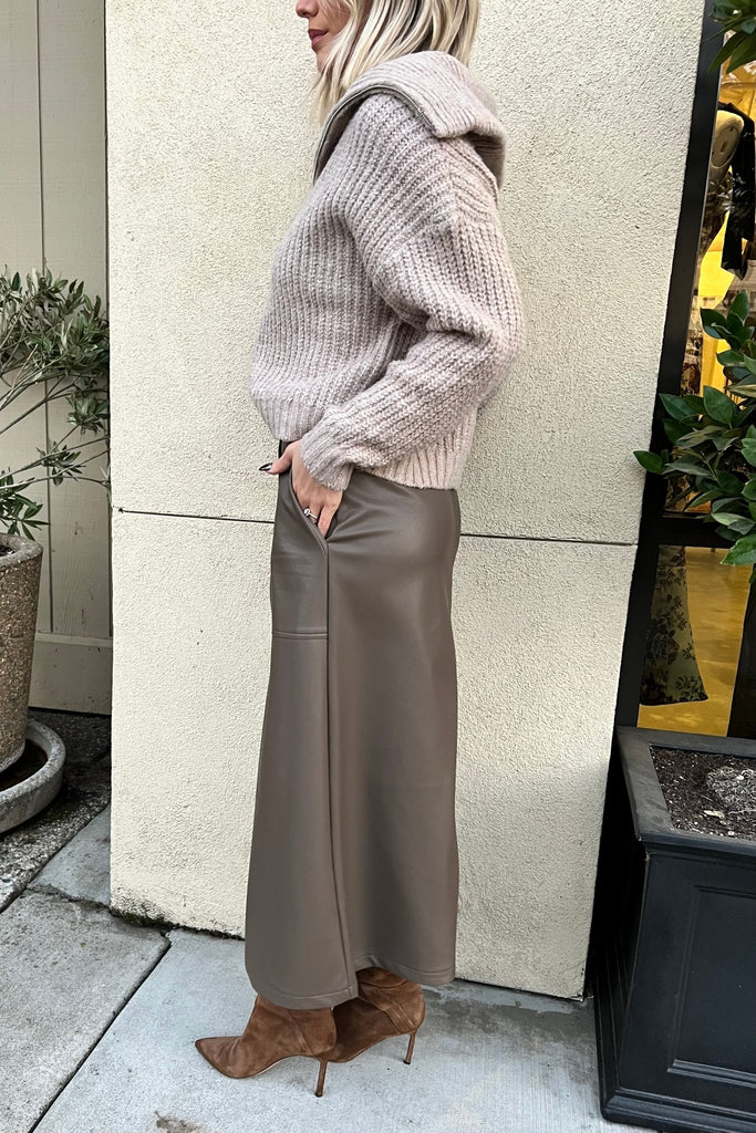 ELORA VEGAN LEATHER SKIRT - Violet Muse Boutique