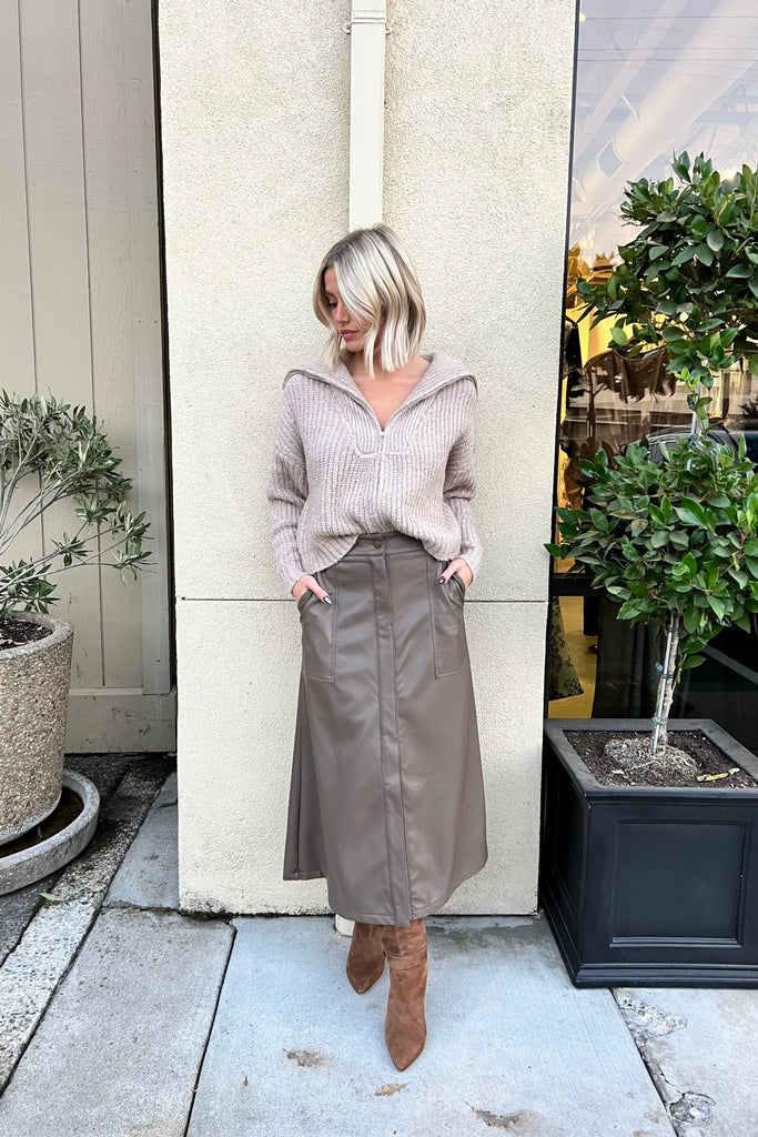 ELORA VEGAN LEATHER SKIRT - Violet Muse Boutique