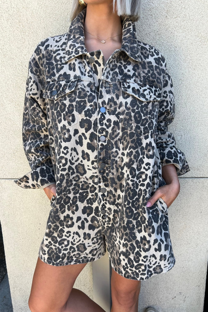 ELYSIA ANIMAL PRINT ROMPER - Violet Muse Boutique