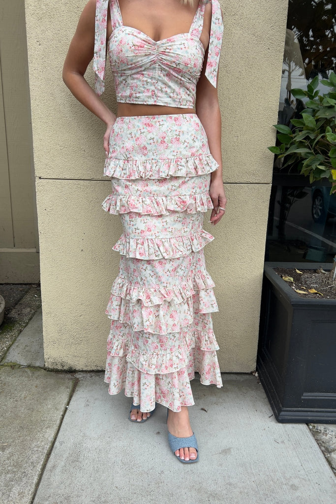 EMBEROSE TIERED RUFFLED SKIRT - Violet Muse Boutique