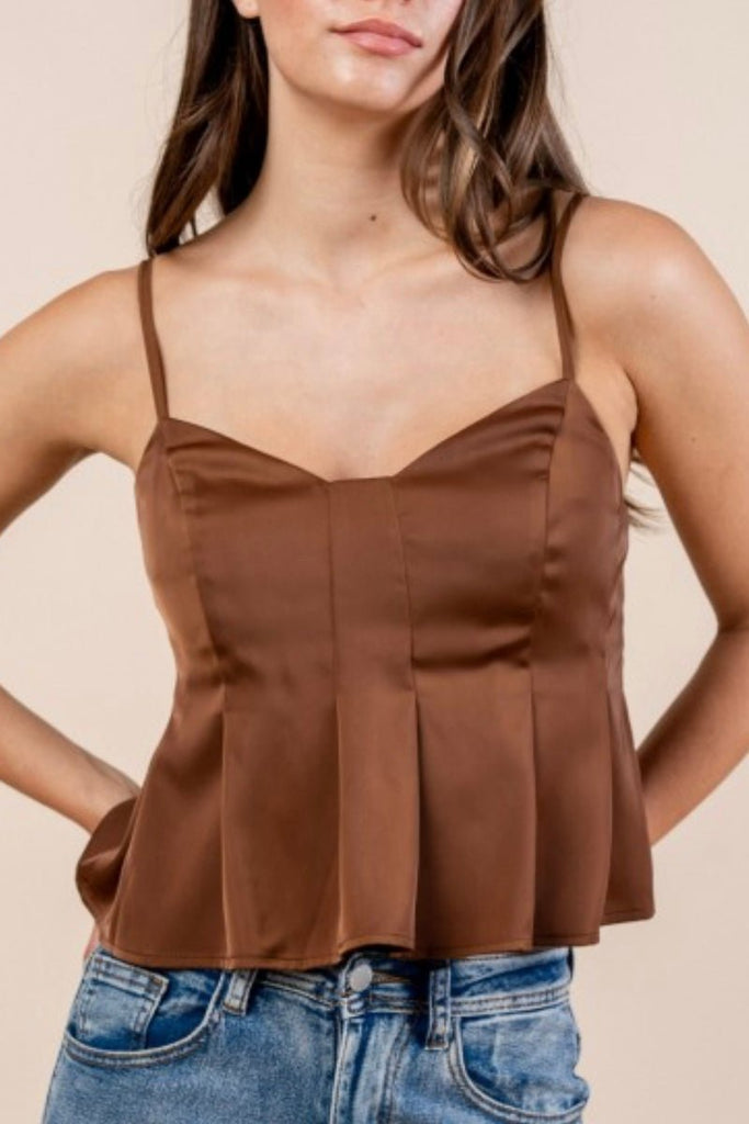 EMERY PLEADED TOP - Violet Muse Boutique