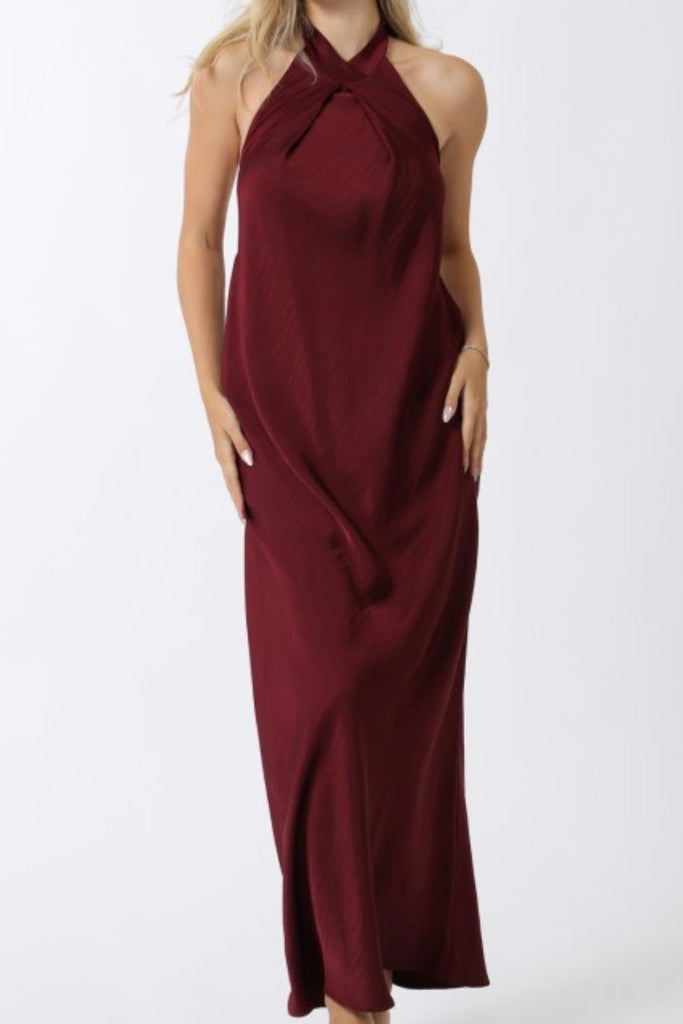 ETOLIE ROSE BURGUNDY DRESS - Violet Muse Boutique