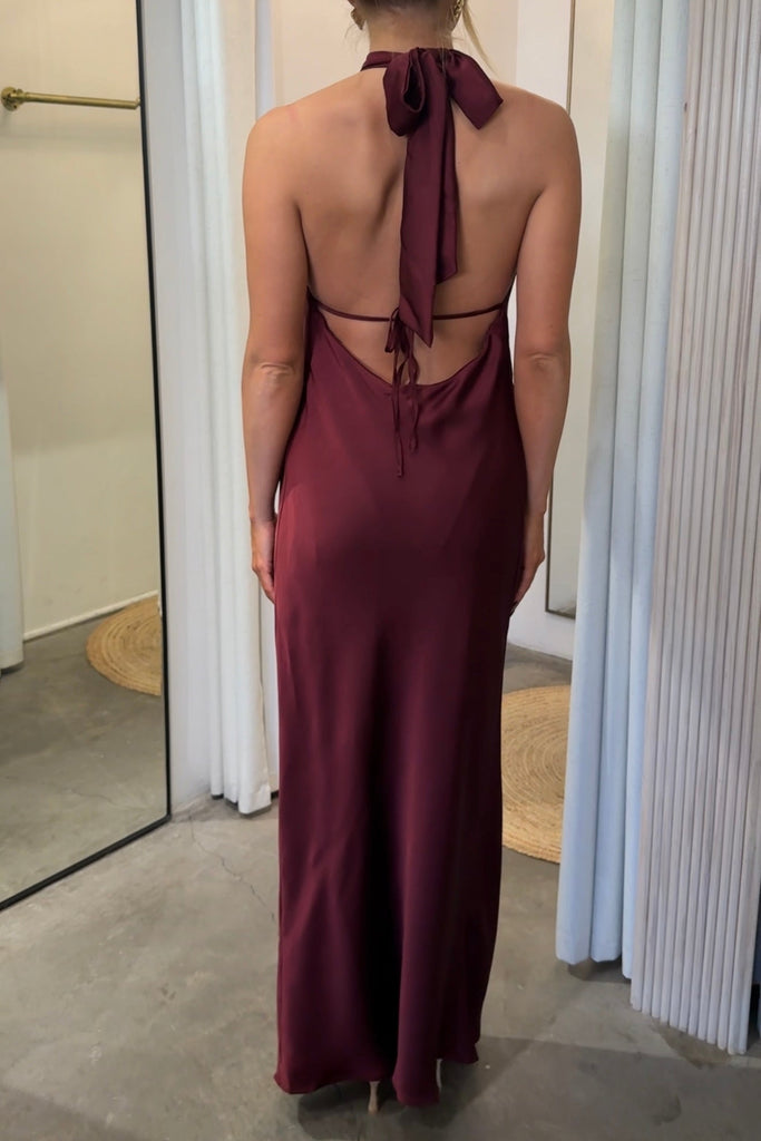 ETOLIE ROSE BURGUNDY DRESS - Violet Muse Boutique