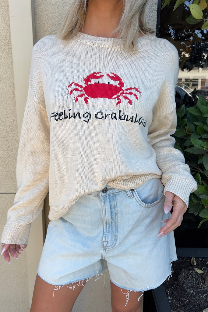 FEELING CRABULOUS SWEATER - Violet Muse Boutique