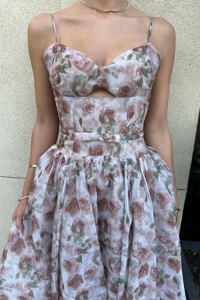 GLEN ROSE CHIFFON DRESS - Violet Muse Boutique