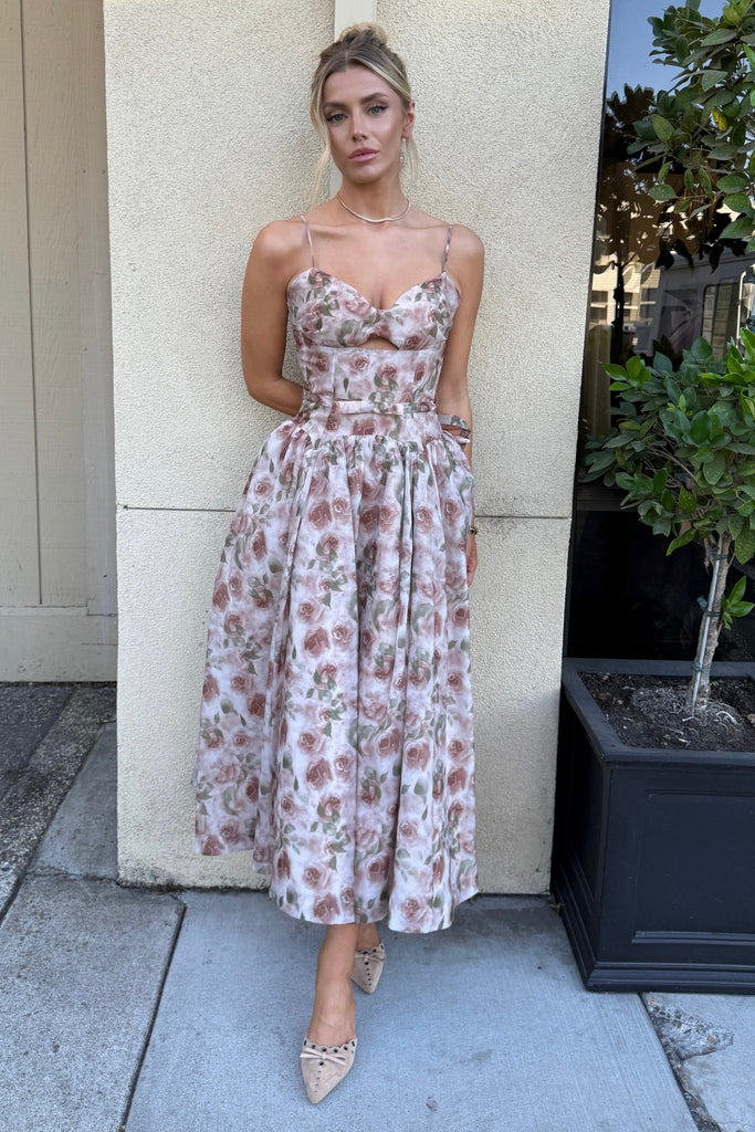 GLEN ROSE CHIFFON DRESS - Violet Muse Boutique