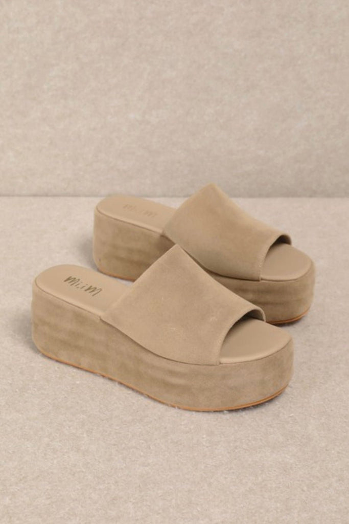 HARBOR PLATFORM SLIDE SANDALS - Violet Muse Boutique