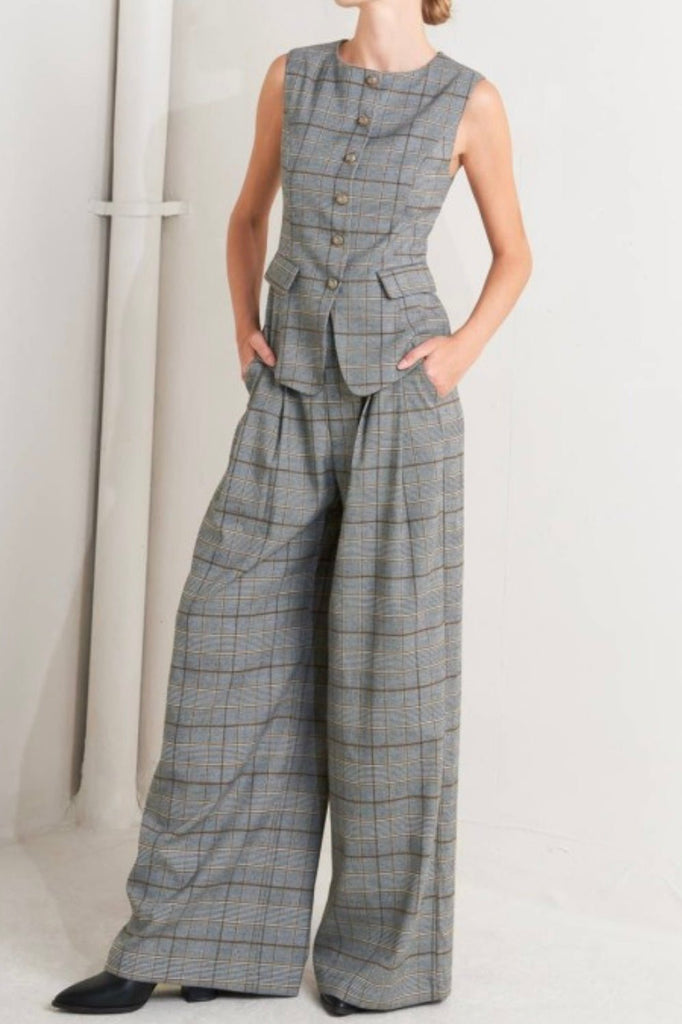 HERRINGTON PLAID PANTS - Violet Muse Boutique
