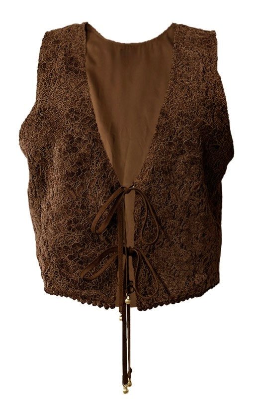 HONEY TROUBLE SUEDE LACE VEST – Violet Muse Boutique