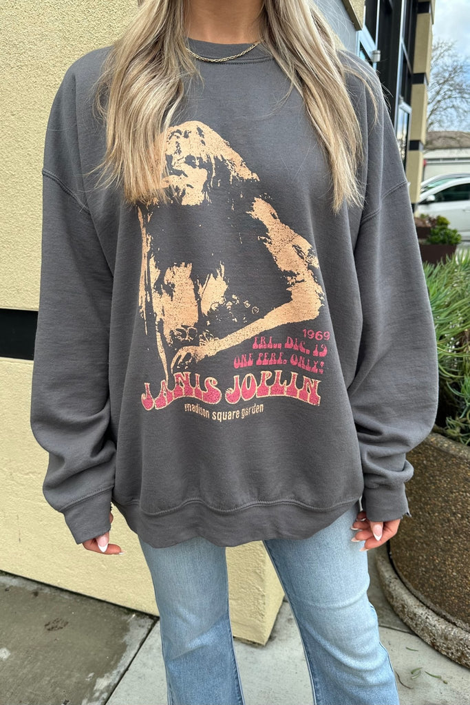 JANIS JOPLIN GRAPHIC SWEATSHIRT - Violet Muse Boutique
