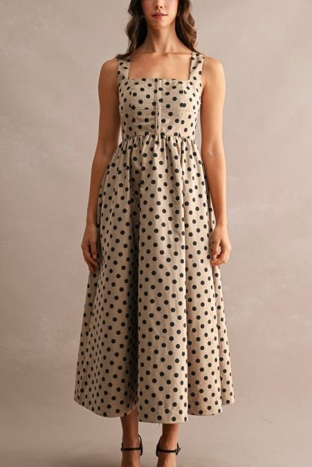 JUST A KISS MOCHA JACQUARD POLKA DOT DRESS – Violet Muse Boutique
