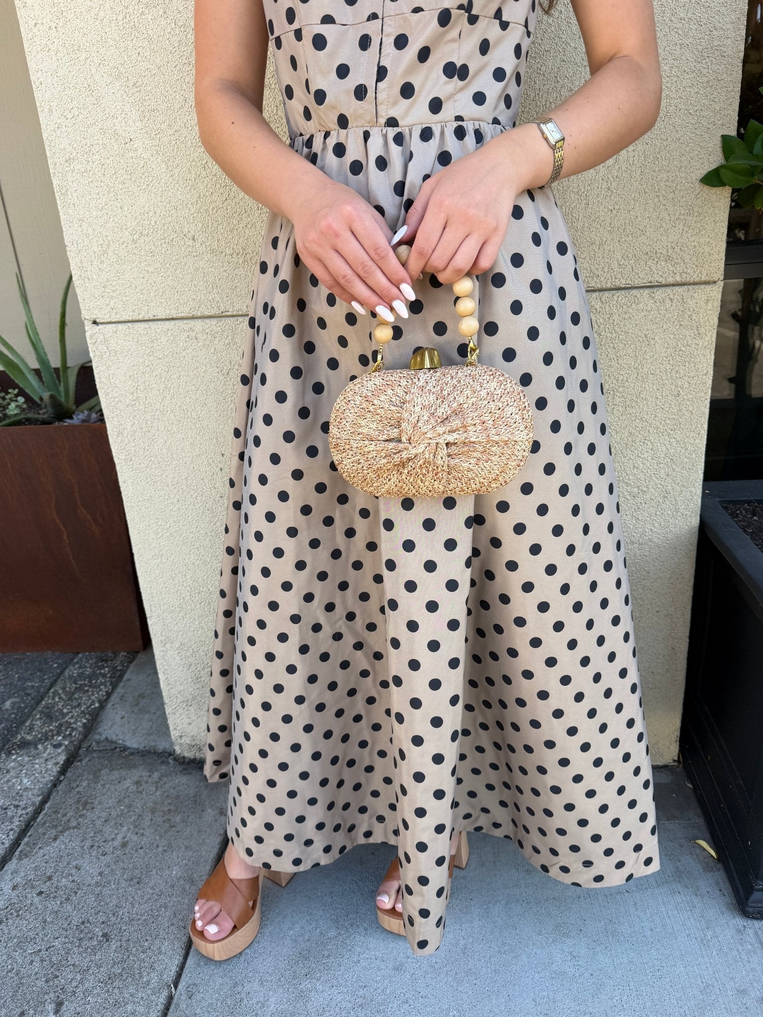 JUST A KISS MOCHA JACQUARD POLKA DOT DRESS – Violet Muse Boutique