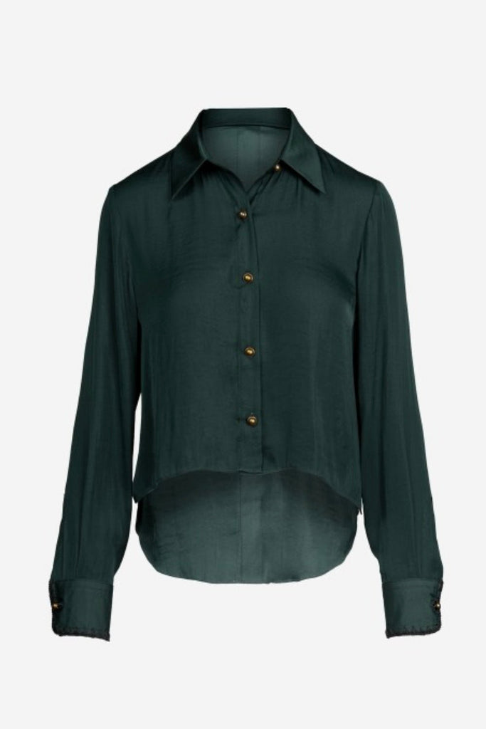 KEEVA GREEN BLOUSE - Violet Muse Boutique