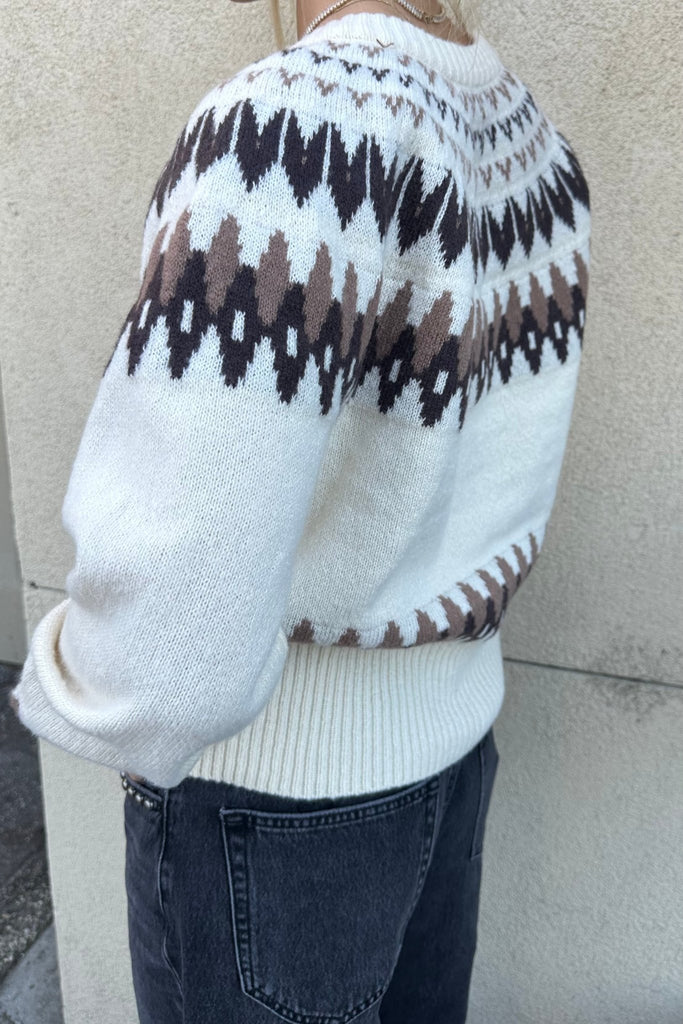 KENNA CREAM FAIR ISLE CARDIGAN - Violet Muse Boutique