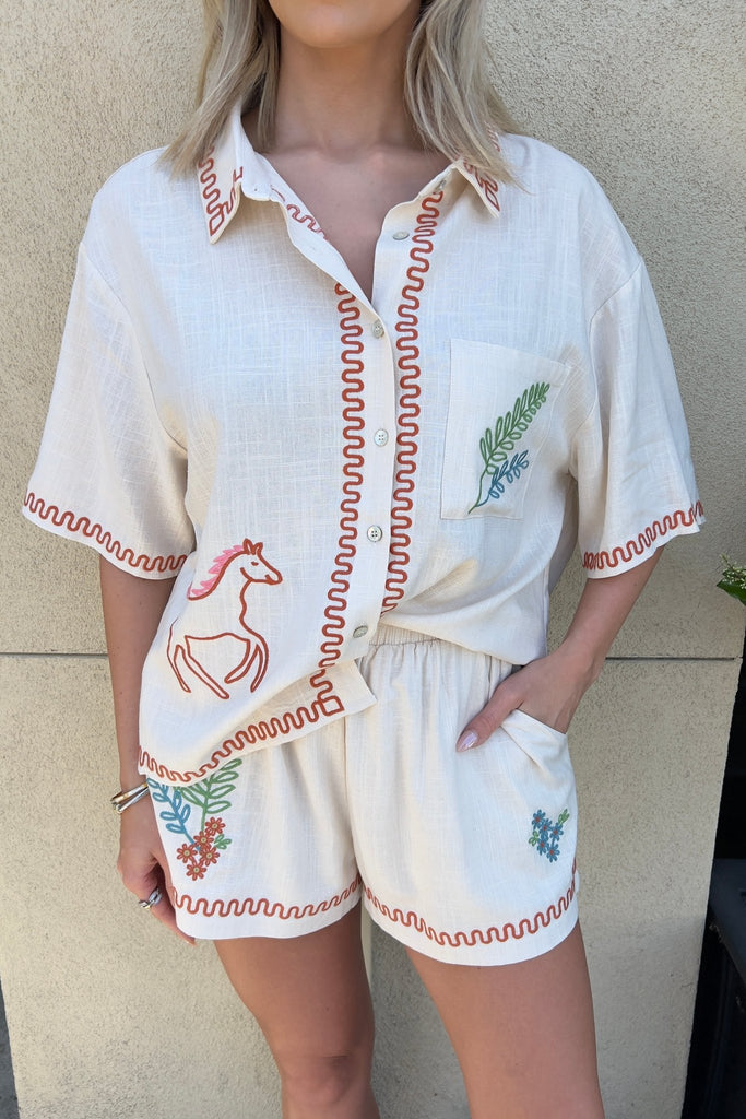 KIVARA LINEN SHORTS - Violet Muse Boutique
