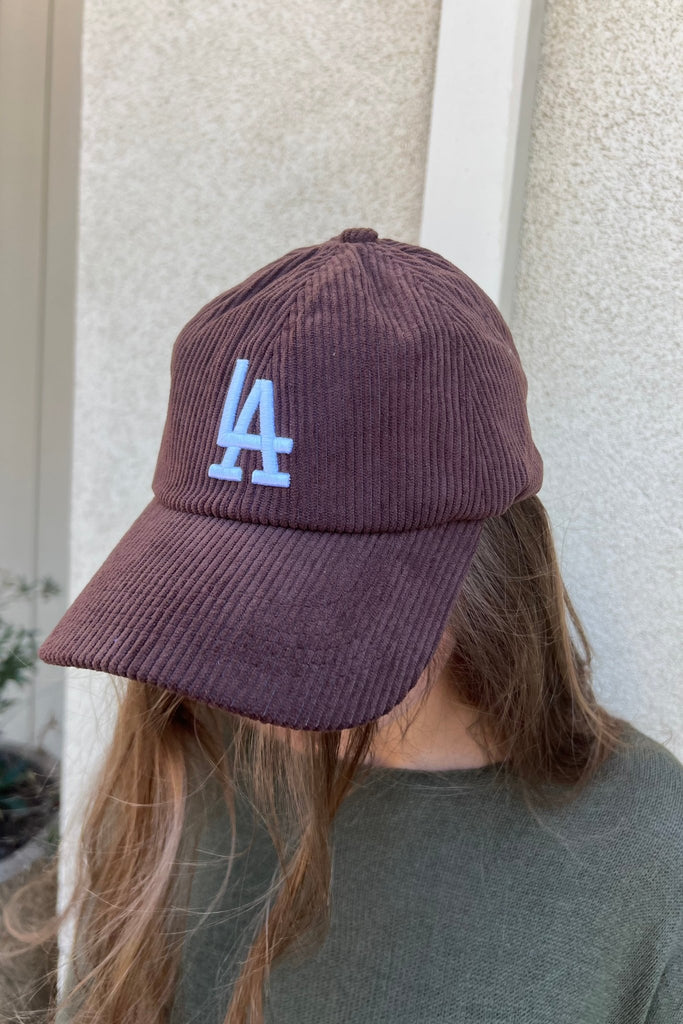 LA BROWN CORDUROY BASEBALL HAT - Violet Muse Boutique